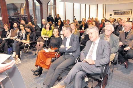 The symposium at the Leiden University Libraries on Saturday. (Suzanne Koelega photo)